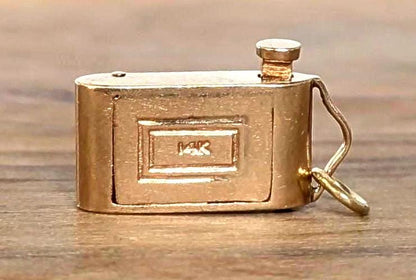 Vintage 14K Gold Camera Moveable Lens Charm - Stamped 14K - Gold Charm - Yellow Gold Charm - Moveable Charms