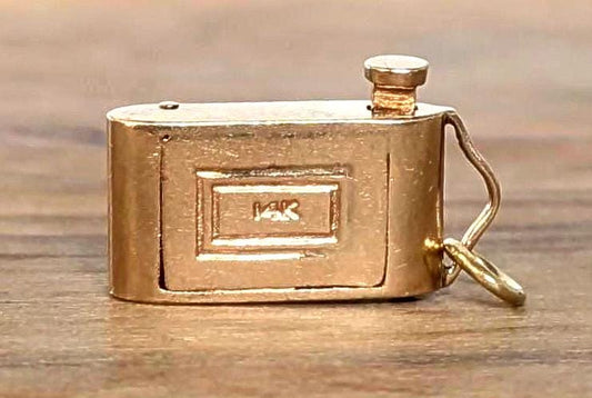 Vintage 14K Gold Camera Moveable Lens Charm - Stamped 14K - Gold Charm - Yellow Gold Charm - Moveable Charms