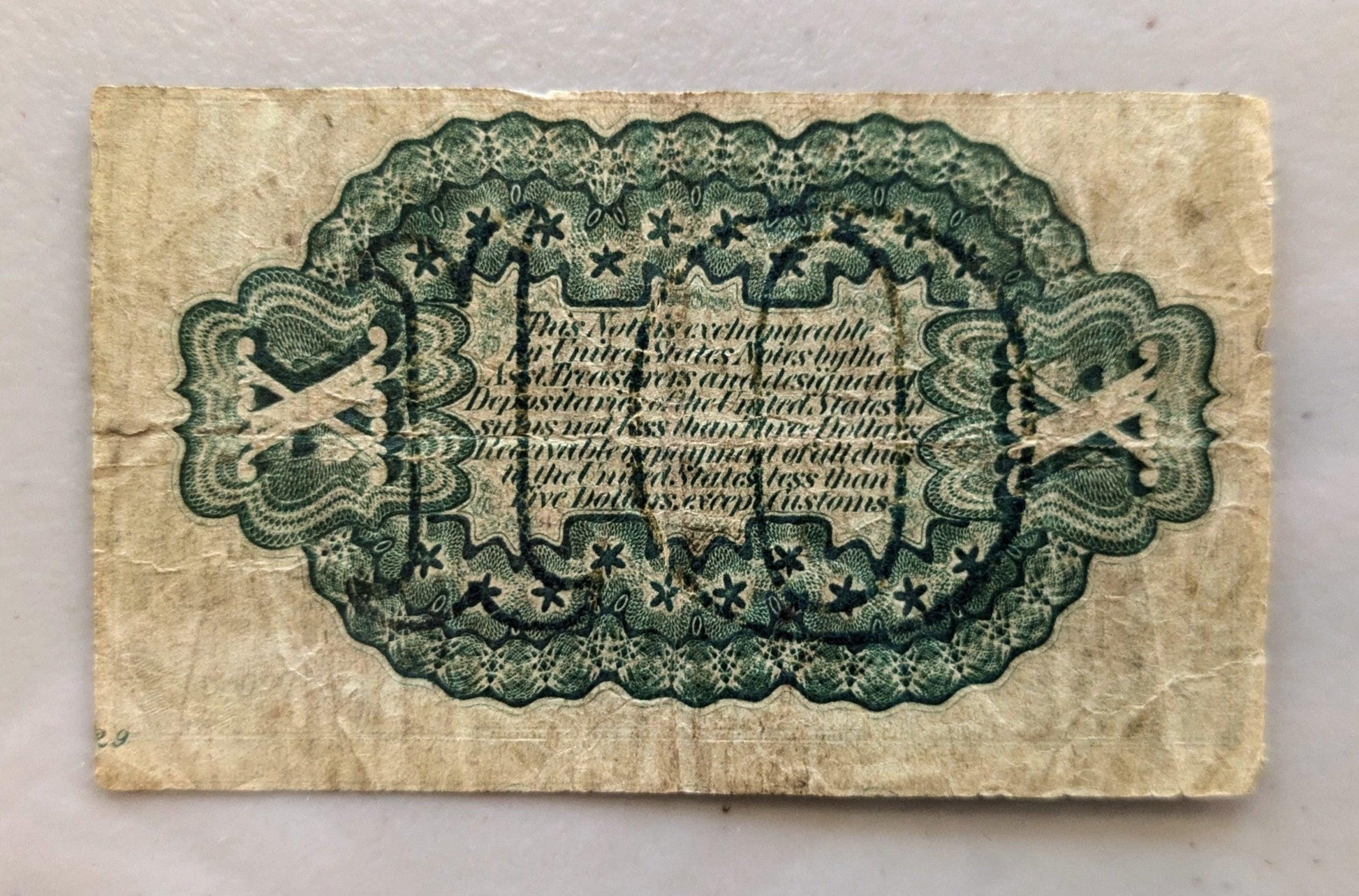 1863 US 3rd Issue 10 Cent Fractional Note - Very Fine (VF) - Colby/Spinner Signed - Third Issue Ten Cents Fractional Currency Note - Fr.1255