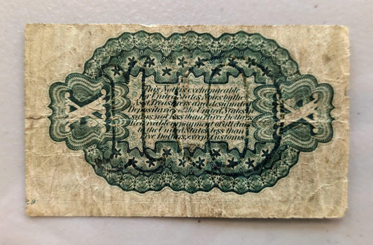 1863 US 3rd Issue 10 Cent Fractional Note - Very Fine (VF) - Colby/Spinner Signed - Third Issue Ten Cents Fractional Currency Note - Fr.1255