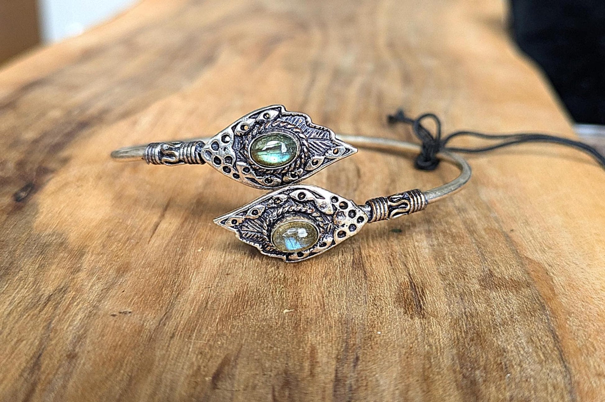 Stunning Tanvi Collection by Anju Silver Plated Labradorite Bracelet - Labradorite Silver Plated Bracelet - Tanvi by Anju