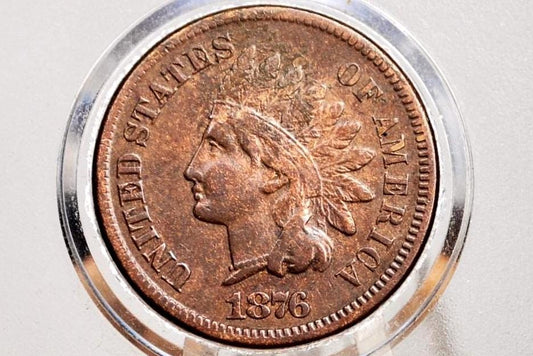 1876 Indian Head Penny - G-VG (Good to Very Good) Grade; Choose by Grade - Indian Head Cent 1876 - Good Date, Harder to Find
