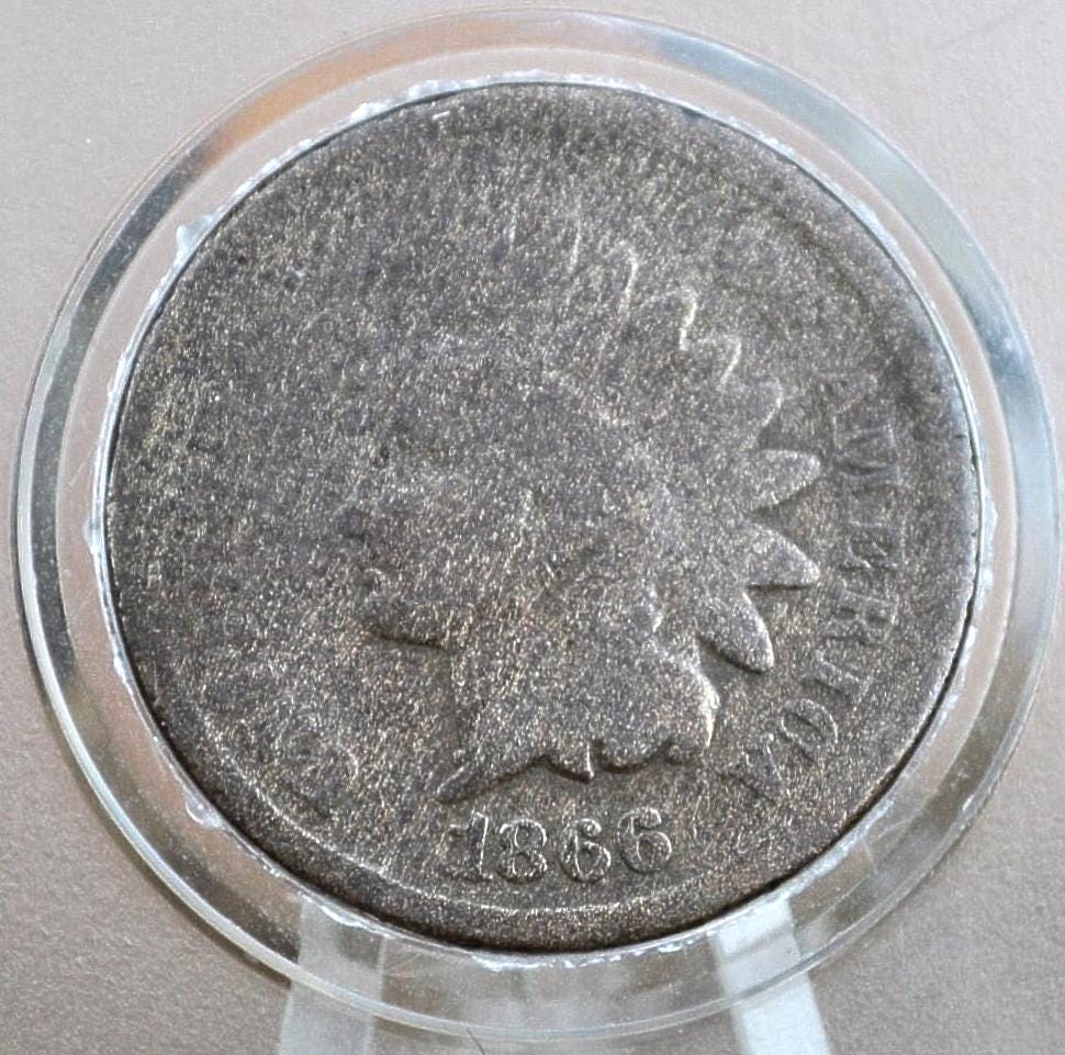 1866 Indian Head Penny - Choose by Grade / Condition - Key Date - Indian Head Cent 1866 US One Cent - Tougher Date to Find
