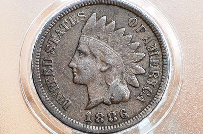1886 Indian Head Penny Type 2 - G-VG (Good to Very Good) Grades; Choose by Grade - Type Two 1886 Indian Head Cent 1886 - Rarer Date and Type