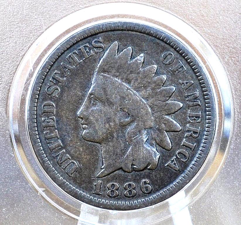 1886 Indian Head Penny Type 2 - G-VG (Good to Very Good) Grades; Choose by Grade - Type Two 1886 Indian Head Cent 1886 - Rarer Date and Type