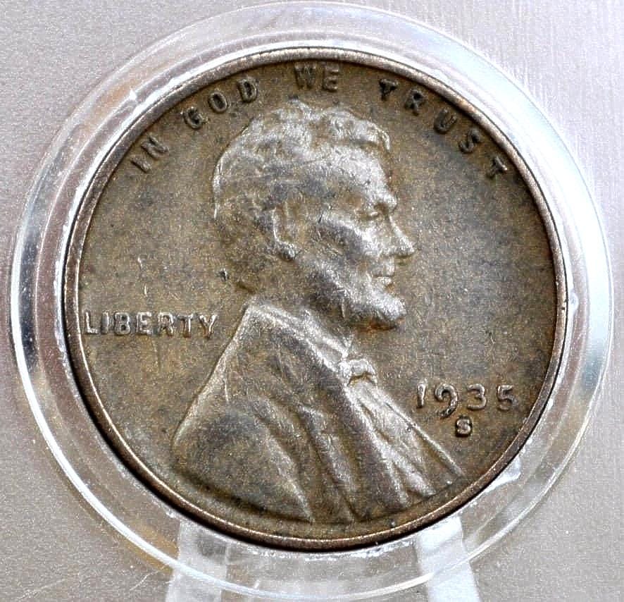 1935 S Wheat Penny - F-Vf (Fine To Very Fine) Grade / Condition - 1935 S Wheat Ear Wheat Back 1935 S - San Francisco Mint