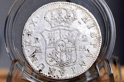1806 Spanish 2 Reales, Silver - Great Detail - 1806 Spanish Silver Colonial Era Coin, Awesome Pirate Coin