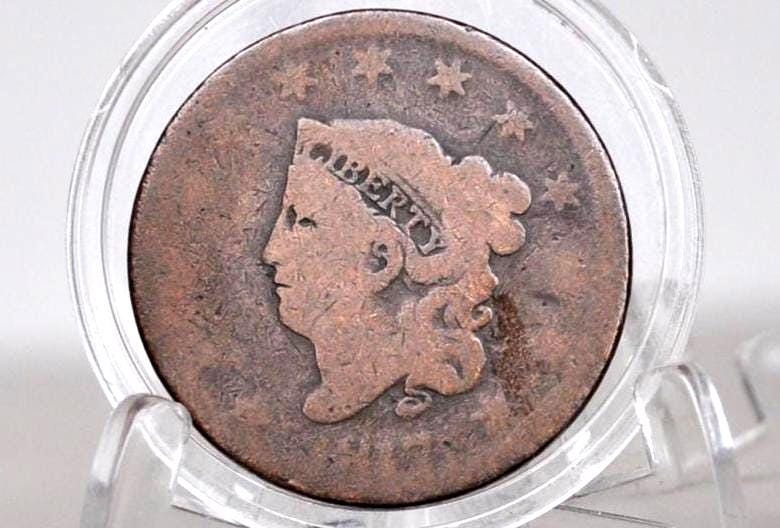 1817 Large Cent 13 Stars - Good, Damaged - US Large Cent - 1817 Coronet Liberty Head Large Cent - Thirteen Stars - 1817 Matron Cent