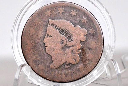 1817 Large Cent 13 Stars - Good, Damaged - US Large Cent - 1817 Coronet Liberty Head Large Cent - Thirteen Stars - 1817 Matron Cent