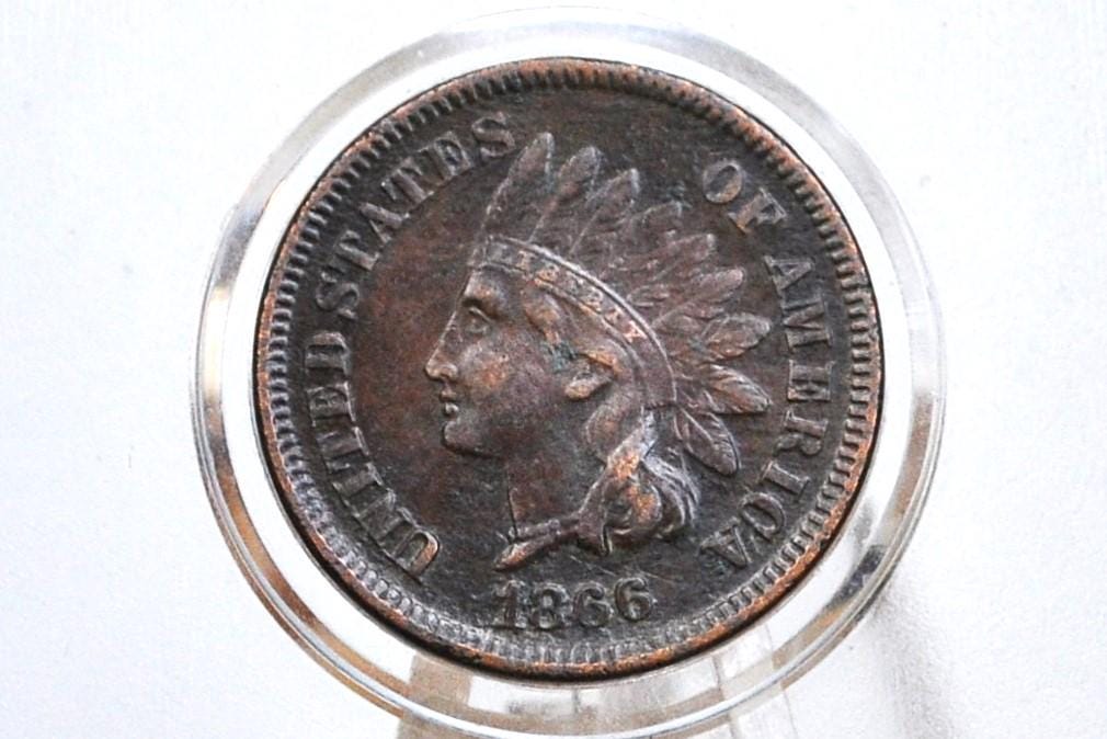 1866 Indian Head Penny - Choose by Grade / Condition - Key Date - Indian Head Cent 1866 US One Cent - Tougher Date to Find