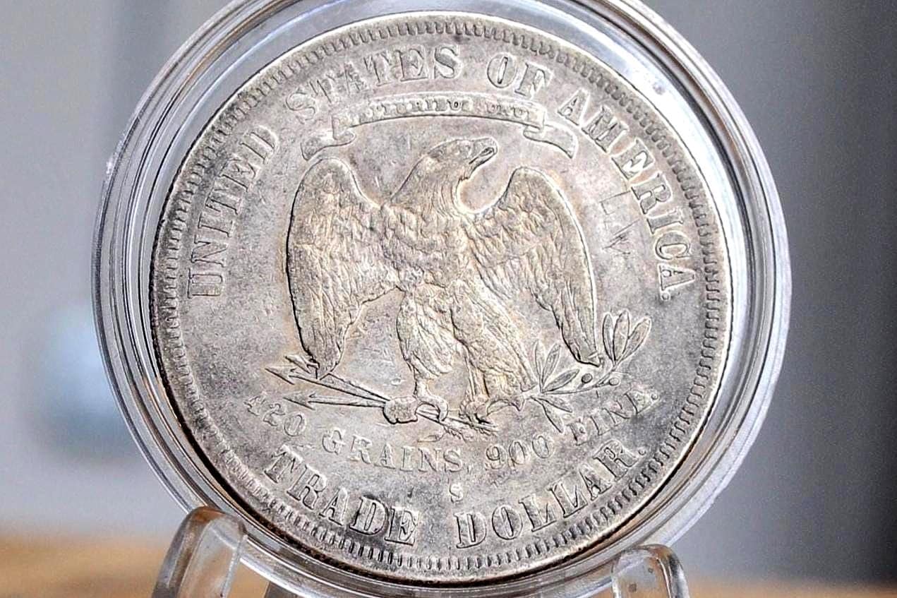 1878-S Trade Dollar - XF (Extremely Fine) Details, Scratches - 1878 S Authentic Us Trade Dollar 1878S - Authentic Silver Us Trade Dollar