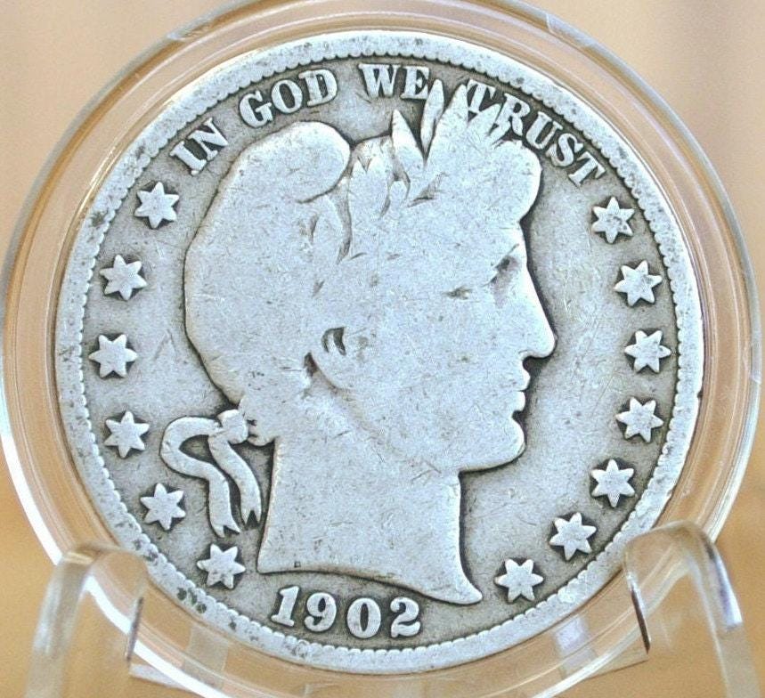 1902 Barber Half Dollars, P,O,S Mints - Choose by Mint / Grade! - Philadelphia Mint - 1902 Barber Silver Half Dollar
