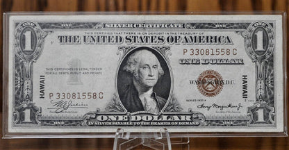 1935-A Hawaii Silver Certificate - XF (Choice XF) Grade / Condition - 1935 A Hawaii Series Silver Cert Brown Seal 1942 Hawaii Overprint Note