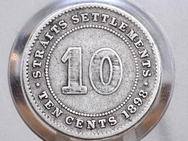 1898 Silver British Straits Settlements 20 Cents - XF/AU Condition - King George V -