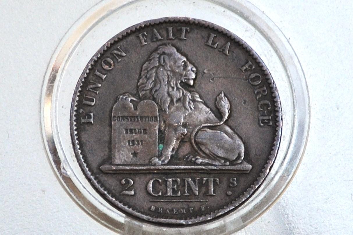 1875 Belgian 5 Centimes - Great Details - Leopold II - 1875 Belgium 2 Cents, Incredible Coin for a collection