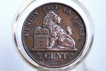 1870 Belgian 5 Centimes - Great Details - Leopold II - 1870 Belgium 2 Cents, Incredible Coin for a collection