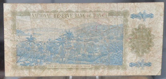 1992 National Bank Of Tonga 1 Pa'anga Note - Undated Issue (1992) - Very Fine (Vf) Grade - 1992 N.d. Tonga One Pa'anga Banknote - P#25