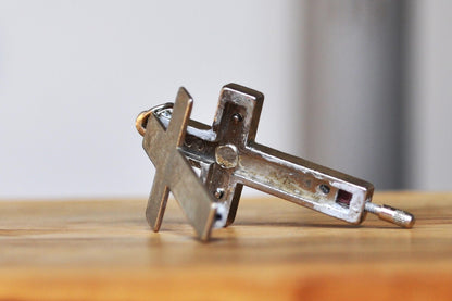 Antique Silver Catacombs of Rome Reliquary Crucifix Charm - Silver Crucifix Charm - Hidden Compartment Medallion - Roman Catacomb Crucifix