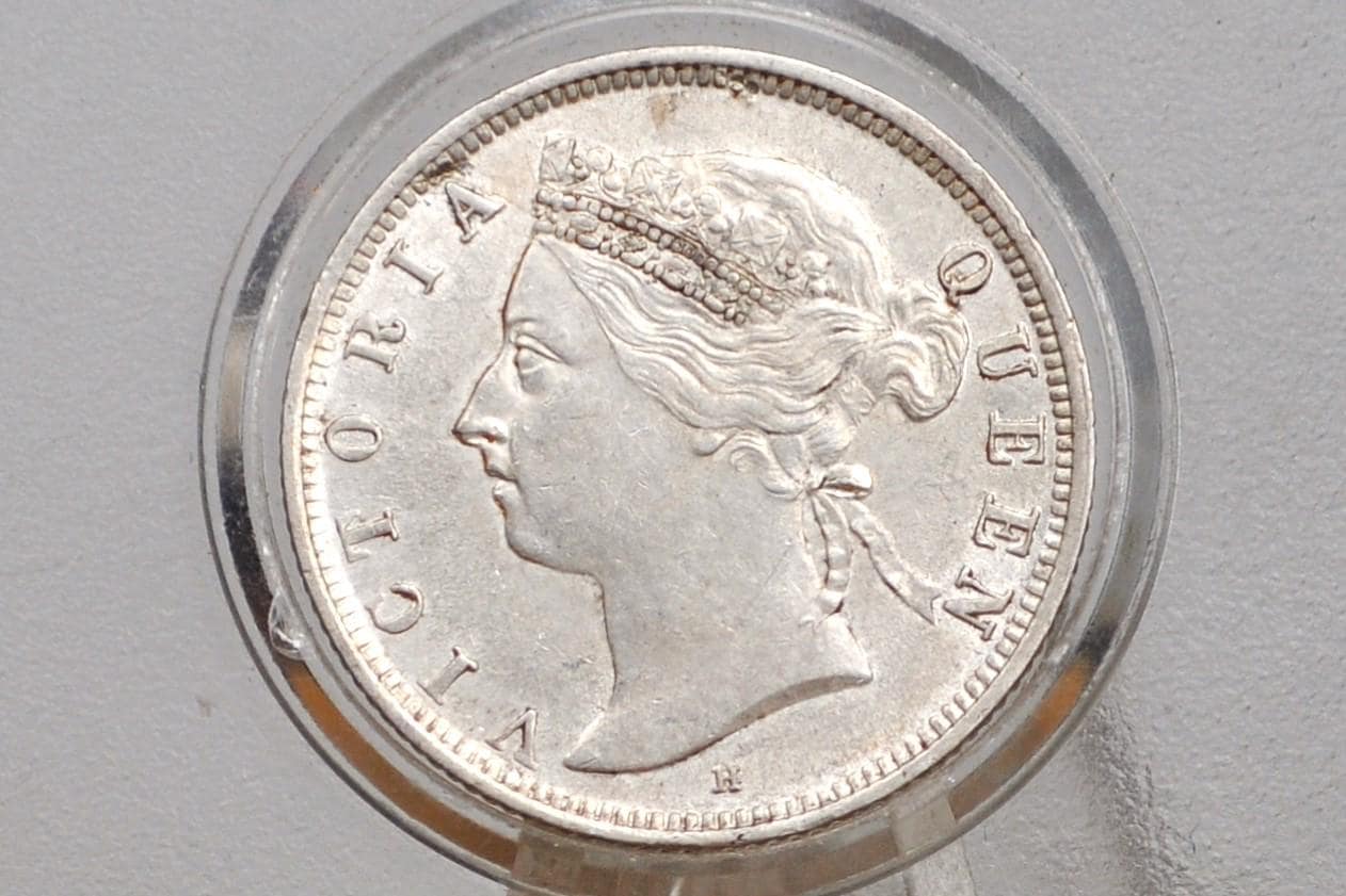 1897 Silver British Straits Settlements 20 Cents - Uncirculated Condition - King George V -