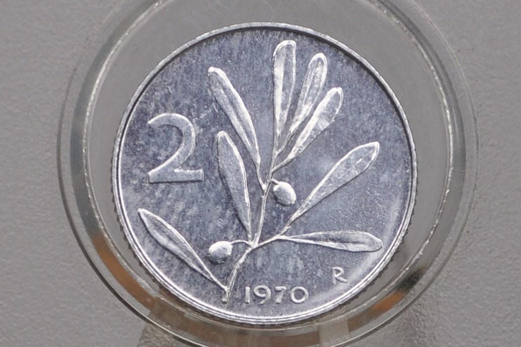 Italian Honey Bee Coins - Options for different designs on dates and denominations - Italy Two Lira Coin 1954, Honeybee Design