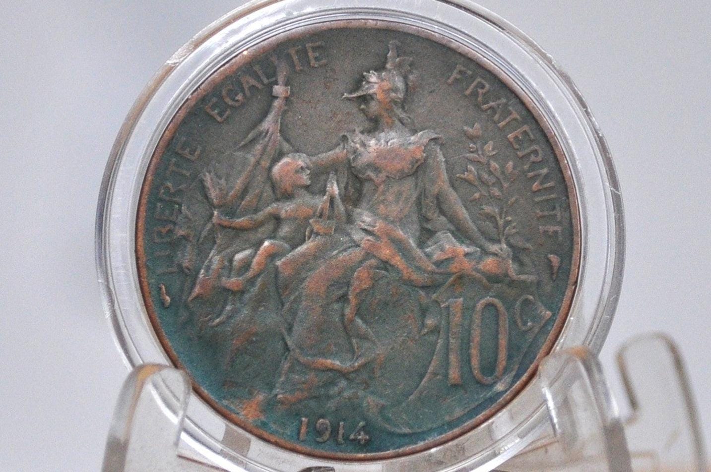1909-1917 French 10 Centimes Coin - Choose by Date, Ten Centimes France, Beautiful Coins, Authentic -