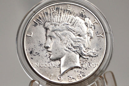 1928 Peace Dollar, Key Date - Uncirculated Details, Cleaned - Philadelphia Mint - 1928 P Silver Dollar Key Date 1928 Peace Dollar (Copy)