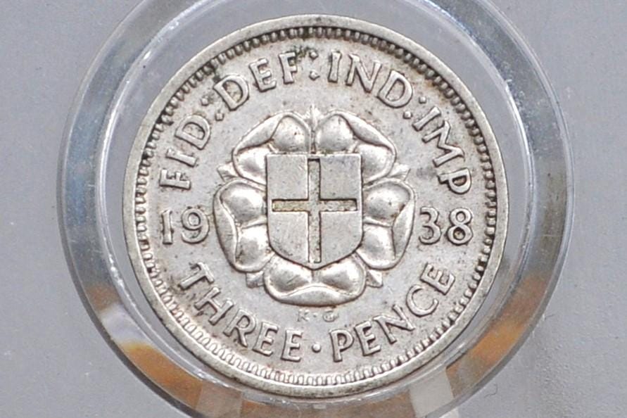 1941 UK 3 Pence Silver - Great Condition - Great Britain Silver Threepence 1941 Silver 3 Pence - King George IV - Great for Jewelry