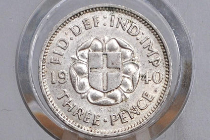 1941 UK 3 Pence Silver - Great Condition - Great Britain Silver Threepence 1941 Silver 3 Pence - King George IV - Great for Jewelry