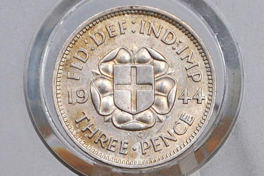1941 UK 3 Pence Silver - Great Condition - Great Britain Silver Threepence 1941 Silver 3 Pence - King George IV - Great for Jewelry