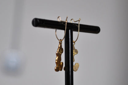 Magical Disney Pie-Eyed Mickey Mouse Enamel Earrings - Pie-Eye Mickey Earrings - 1930s Mickey Mouse Earrings