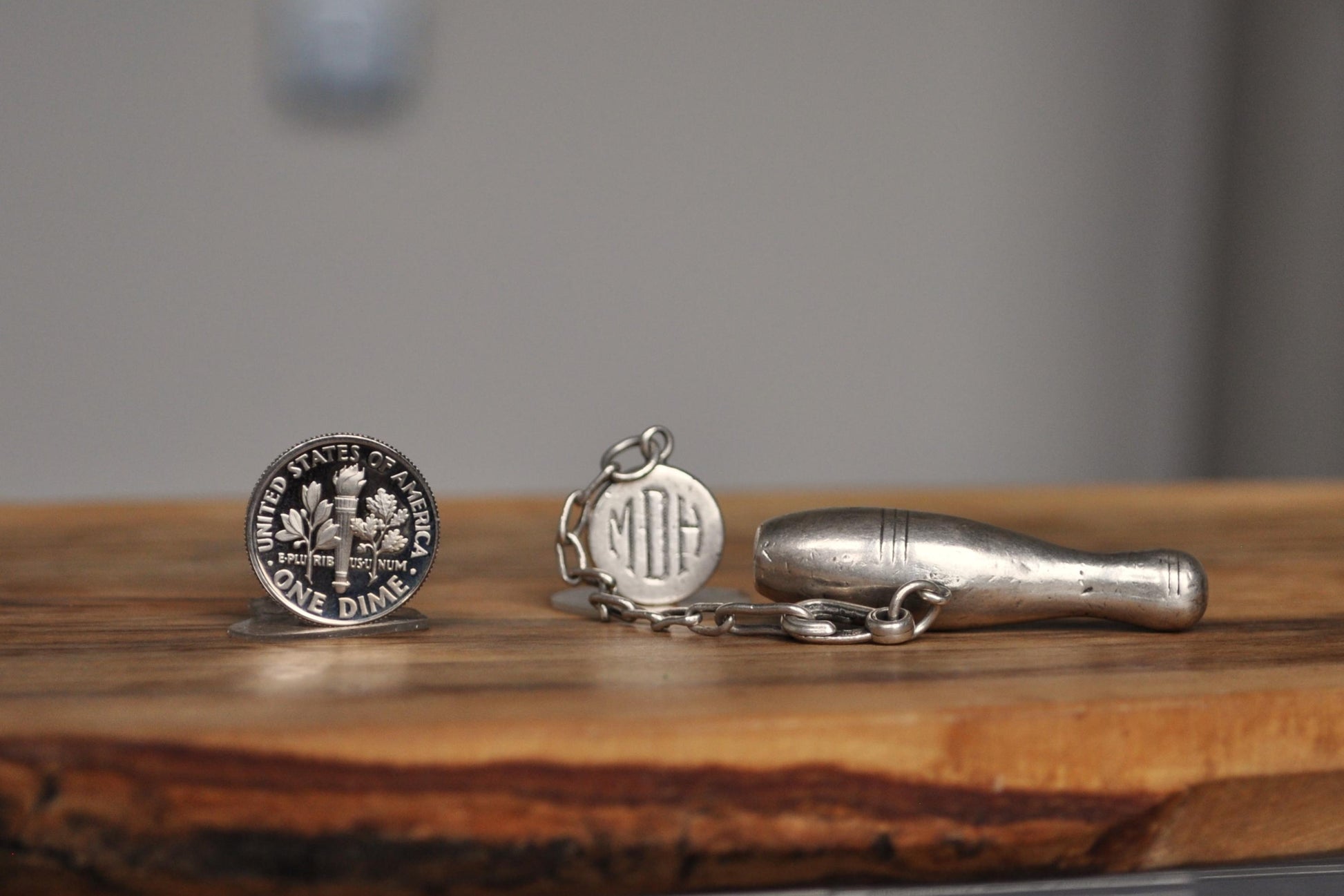 Vintage Napier Sterling Silver Bowling Pin Keychain - Signed Napier Sterling - 925 Napier Bowling Keychain