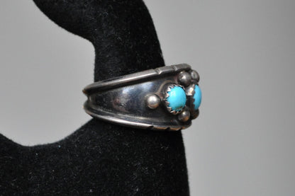 Vintage Navajo Turquoise Stone Ring - Size 8.5 - Native American Jewelry - Turquoise Ring