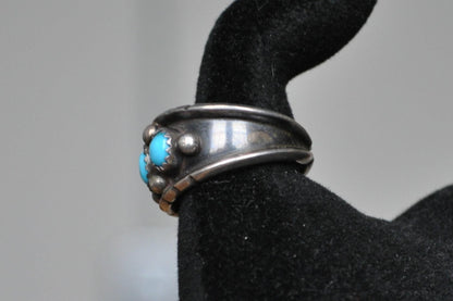 Vintage Navajo Turquoise Stone Ring - Size 8.5 - Native American Jewelry - Turquoise Ring