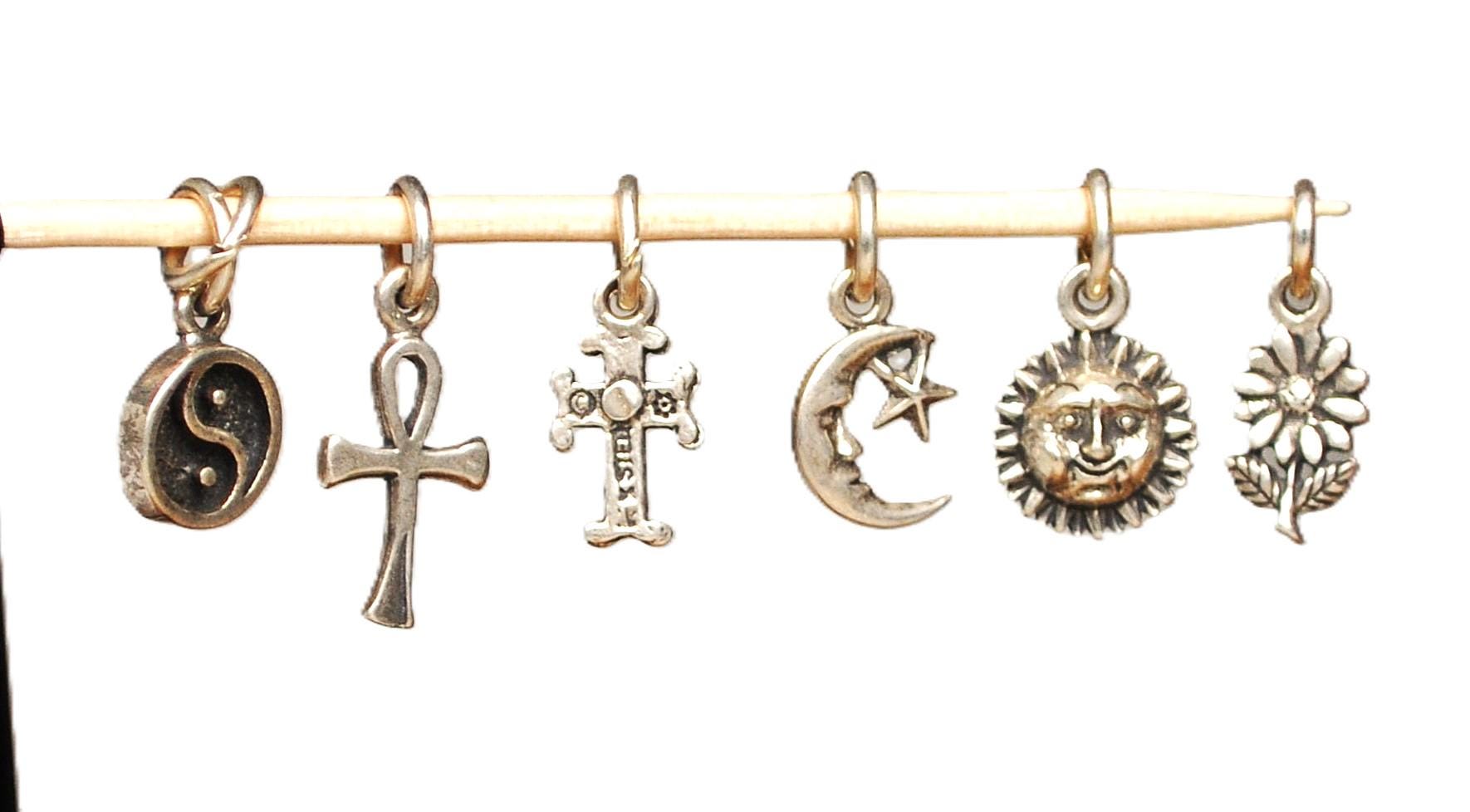 Vintage Sterling Silver Micro Charms! Choose by Micro Charm! Cross Charms, Ankh Charms, Animal Charms, Moon Charms, + more!