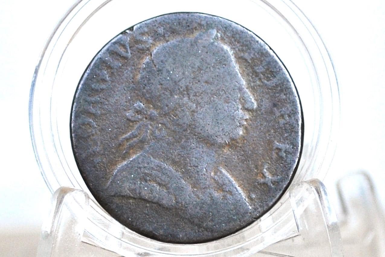 1775 UK Halfpenny - Faded Details - 1775 Great Britain 1/2 Penny - Copper Half Penny 1775