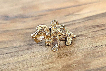 Adorable 14K Gold Cocker Spaniel Bobblehead Charm - Stamped 14K - Gold Charm - Yellow Gold Charm - Bobblehead Cocker Spaniel Charm