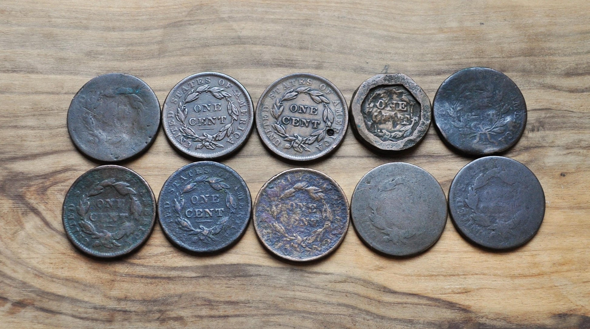 Lot of 10 US Large Cents - Varying Conditions - Discount Coin Lot!