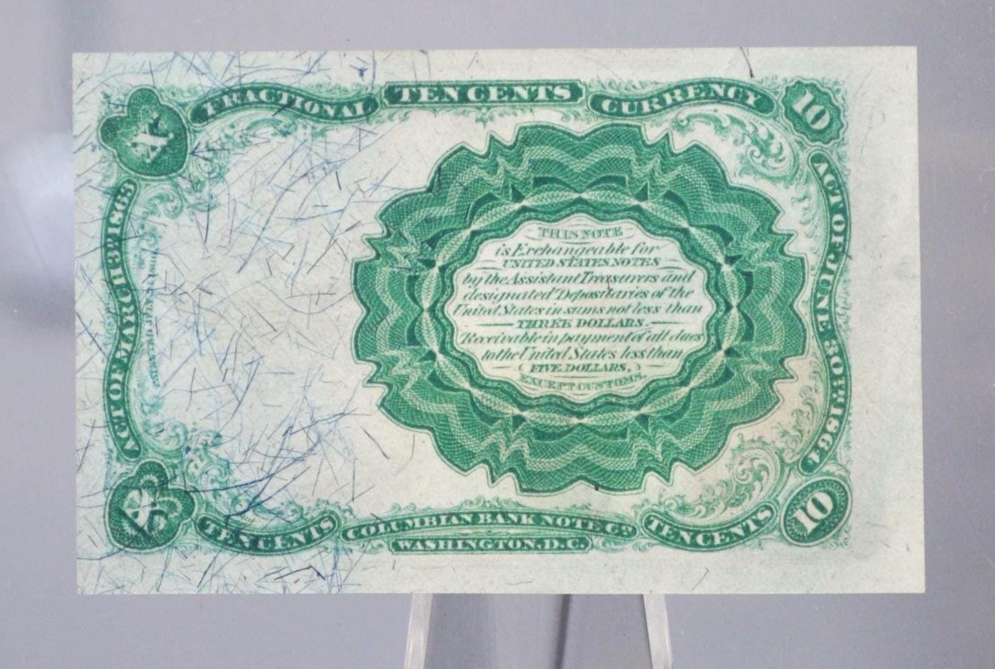 1874 5th Issue Fractional Currency 10 Cent - Choose by Grade/Condition - Long Key Seal - Fifth Issue Fractional Ten Cents Note - Fr. 1265