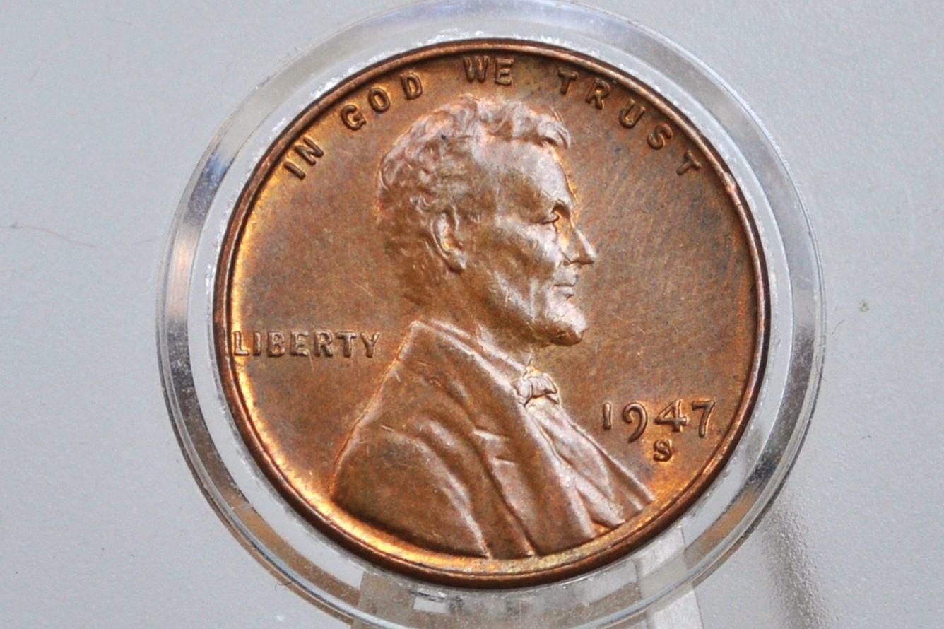 1947 S Wheat Penny - WWII Era Cent - 74th Anniversary - Collectible Coin (Denver Mint)
