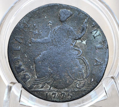 1775 UK Halfpenny - Great Details - 1775 Great Britain 1/2 Penny - Copper Half Penny 1775