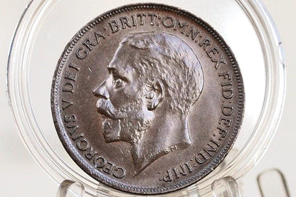 1922 Great Britain One Penny - Uncirculated Grade / Condition - UK Penny 1922 - King George 1 Penny, Bronze, UK Cent 1922