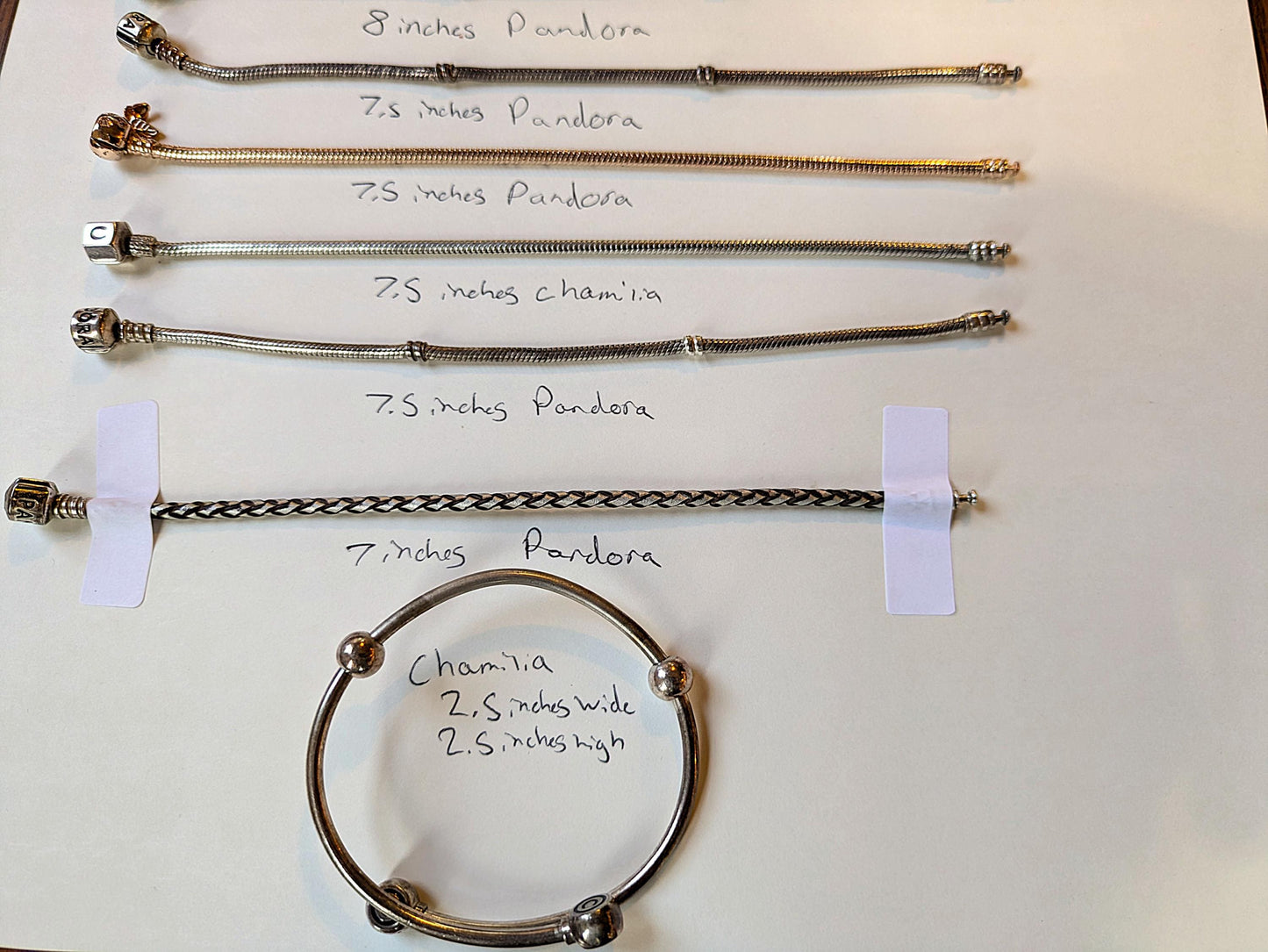 Pandora and Similar Style Sterling Silver Bracelets - Choose by Bracelets - Varying Lengths - Varying Styles