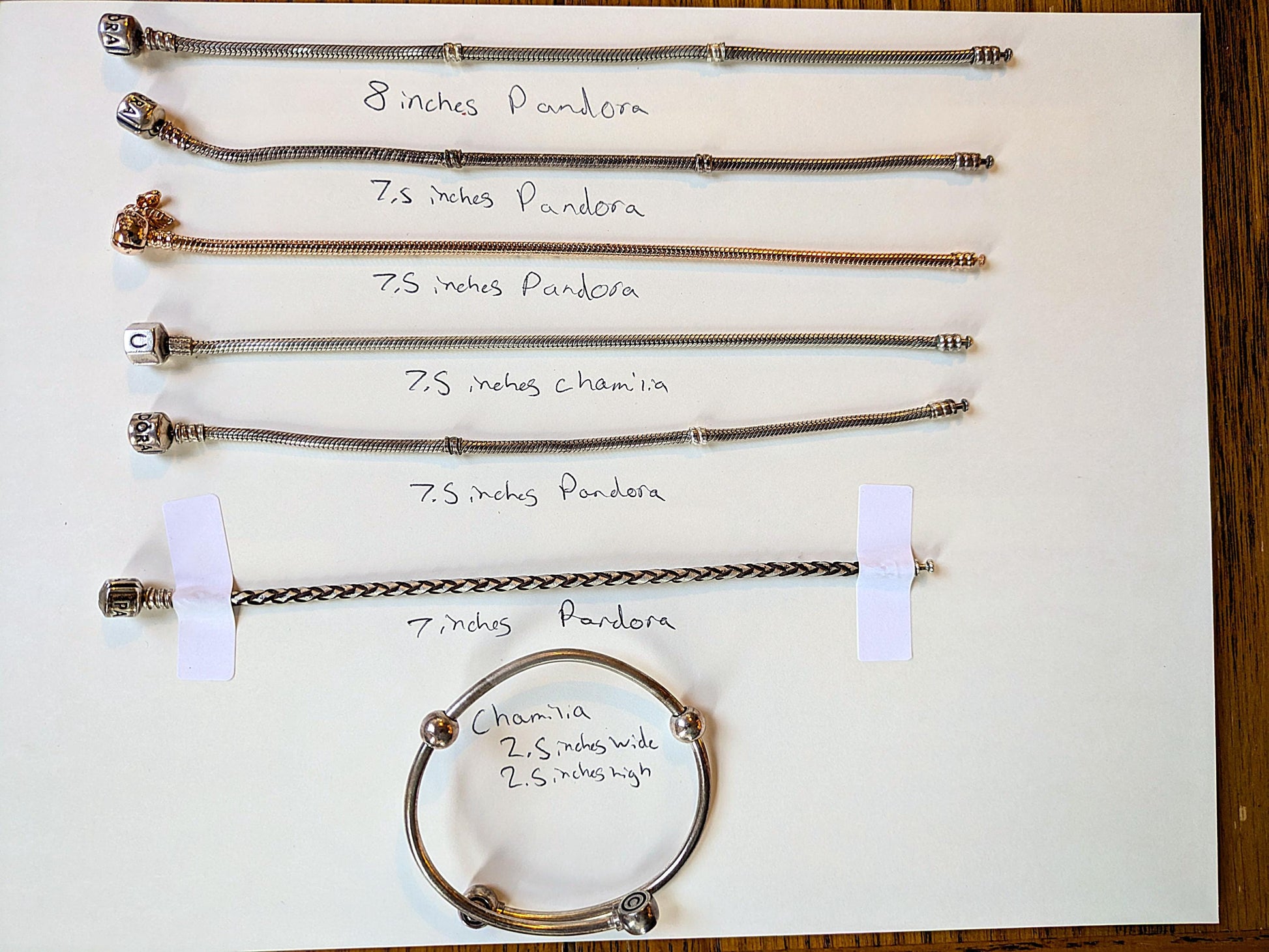 Pandora and Similar Style Sterling Silver Bracelets - Choose by Bracelets - Varying Lengths - Varying Styles