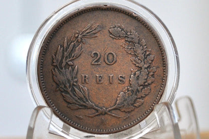 1891 Portuguese 20 Reis Portugal - Republica Portugesa Twenty Reis XX Ried 1891 - VG/F Condition - Old Portuguese Coin