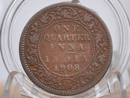 India 1/4 Anna 1908 - Great Condition - 1908 India Quarter Anna - British India One Quarter Anna, High Grade, Great Coin
