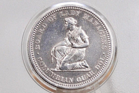 1893 Isabella Quarter, Columbian Exposition Quarter - Uncirculated Details, Old Cleaning - Rare Commemorative Quarter from the World's Colum
