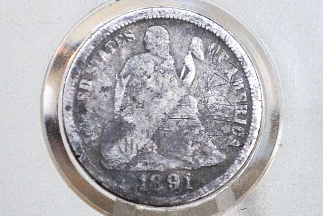 1891-O Seated Liberty Dime - Filler Coin, Better Date / Mint - 1891 O Silver Dime / 1891 Liberty Seated Dime (Copy)