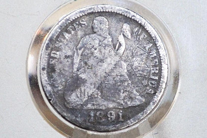 1891-O Seated Liberty Dime - Filler Coin, Better Date / Mint - 1891 O Silver Dime / 1891 Liberty Seated Dime (Copy)