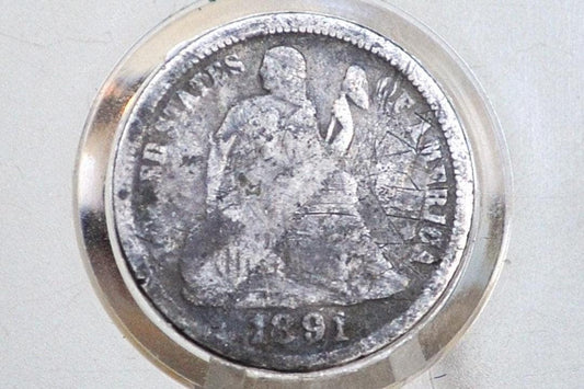 1891-O Seated Liberty Dime - Filler Coin, Better Date / Mint - 1891 O Silver Dime / 1891 Liberty Seated Dime (Copy)