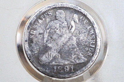 1891-O Seated Liberty Dime - Filler Coin, Better Date / Mint - 1891 O Silver Dime / 1891 Liberty Seated Dime (Copy)